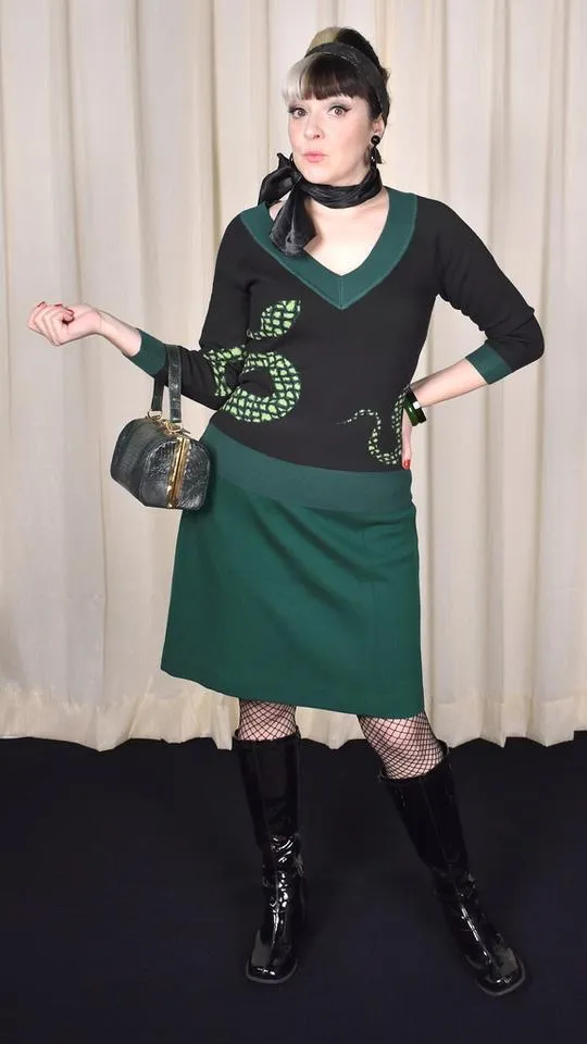 1960s Hunter Green A-Line Skirt