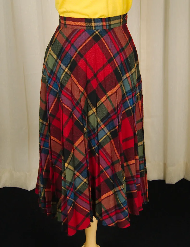 1960s Rainbow Plaid Skirt