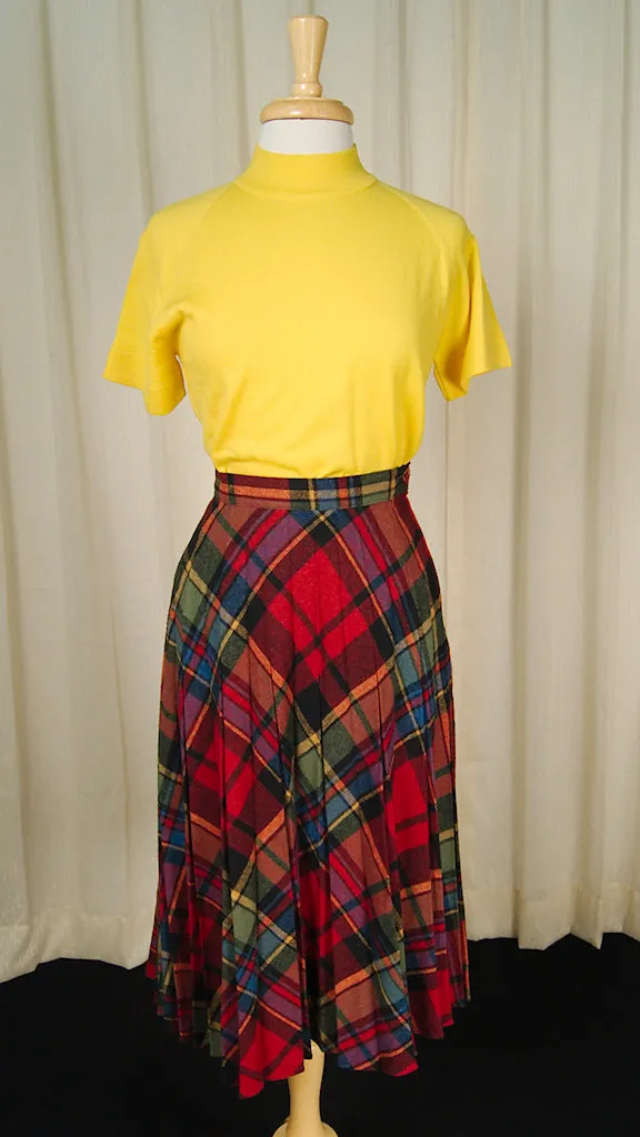 1960s Rainbow Plaid Skirt