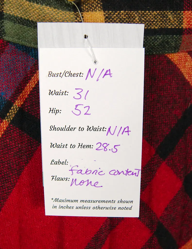 1960s Rainbow Plaid Skirt