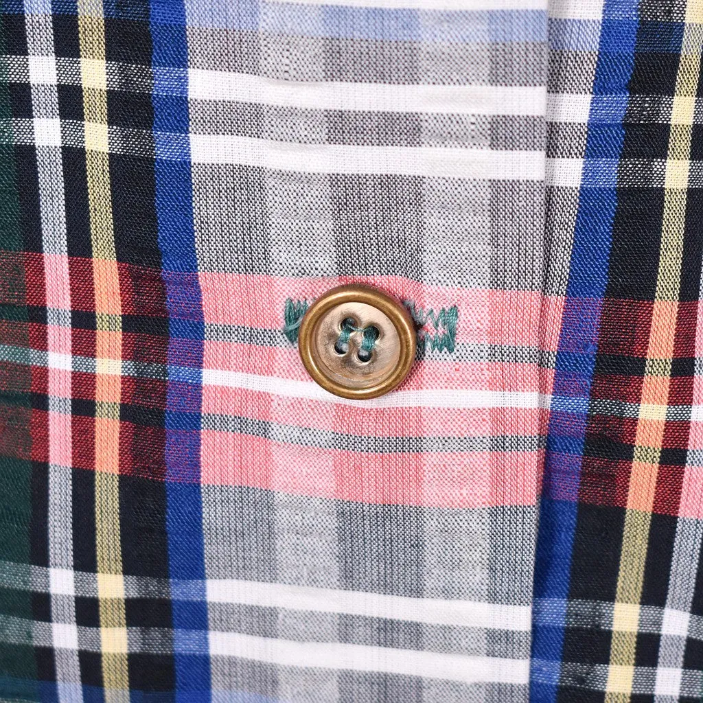 1960s Vintage Seersucker Button Skirt by Summit of Boston