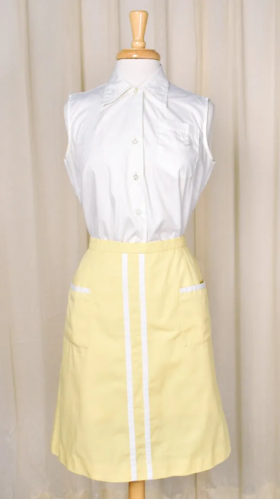 1960s Vintage Yellow Striped Skort