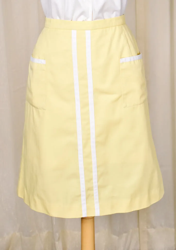 1960s Vintage Yellow Striped Skort