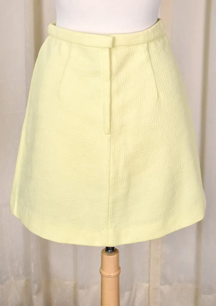 1960s Vintage Yellow Textured Skirt