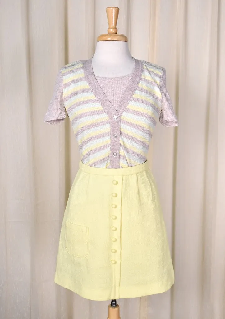 1960s Vintage Yellow Textured Skirt