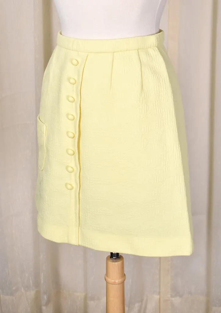 1960s Vintage Yellow Textured Skirt