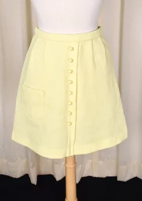 1960s Vintage Yellow Textured Skirt