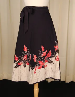 1970s Leaf Batik Wrap Skirt