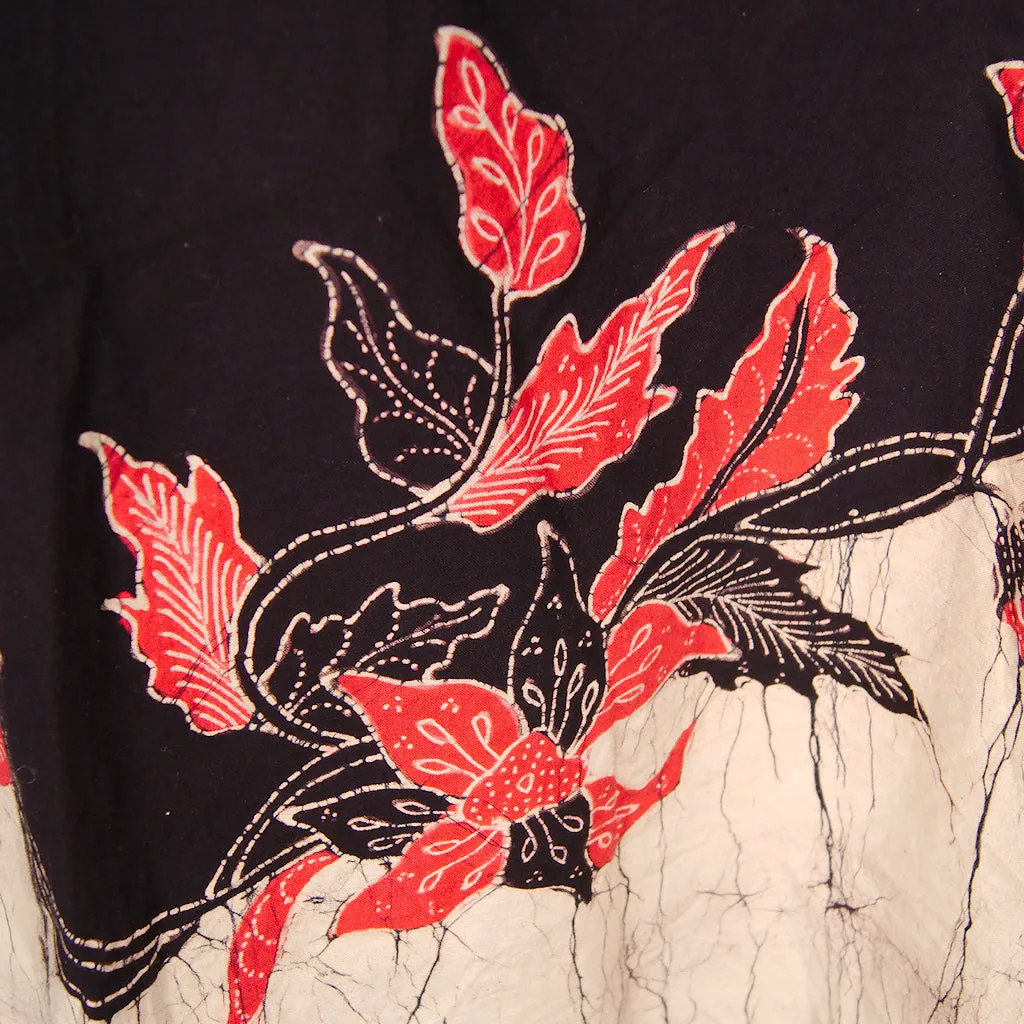 1970s Leaf Batik Wrap Skirt