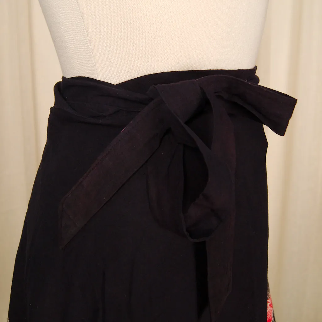 1970s Leaf Batik Wrap Skirt