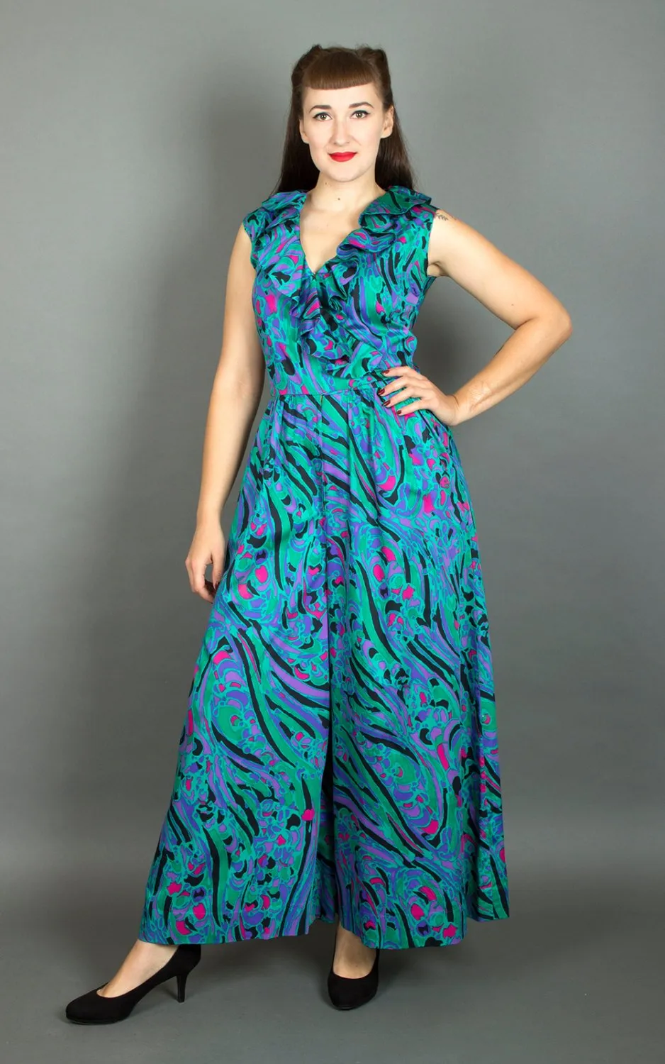 1970s Psychedelic Palazzo Jumpsuit | small/medium