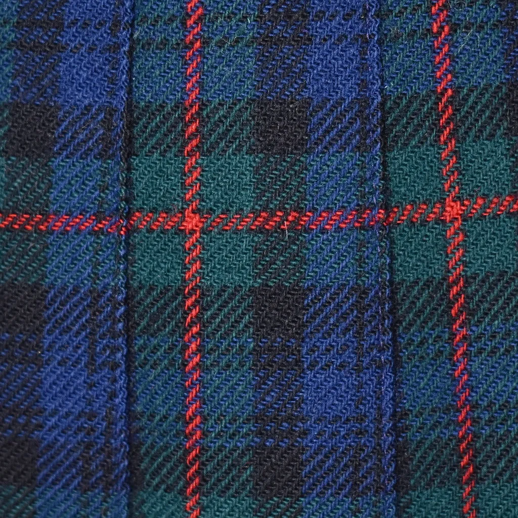 1980s Vintage Green Navy Pleated Skirt