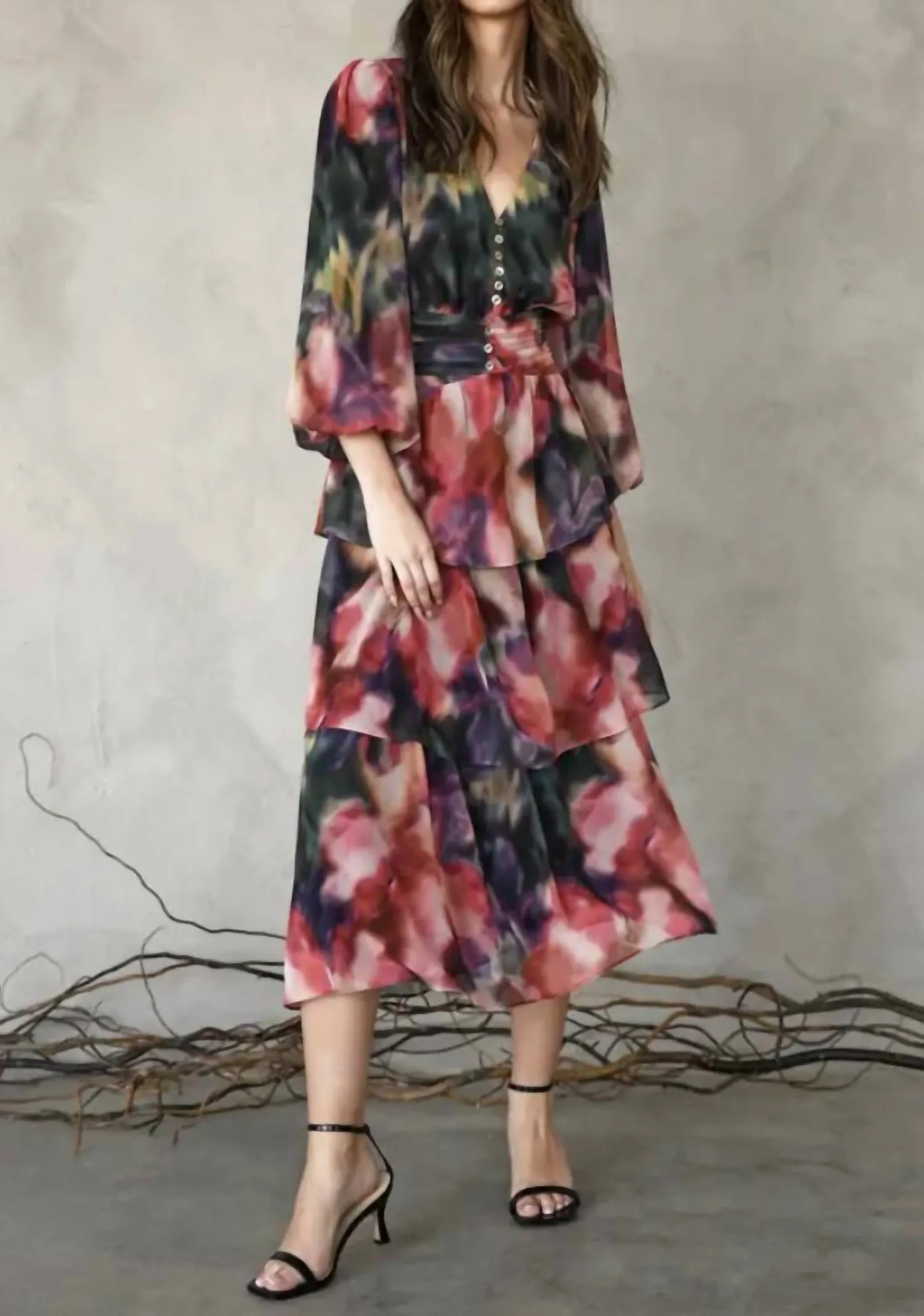 Adelyn Rae - Cherly Tiered Midi Dress