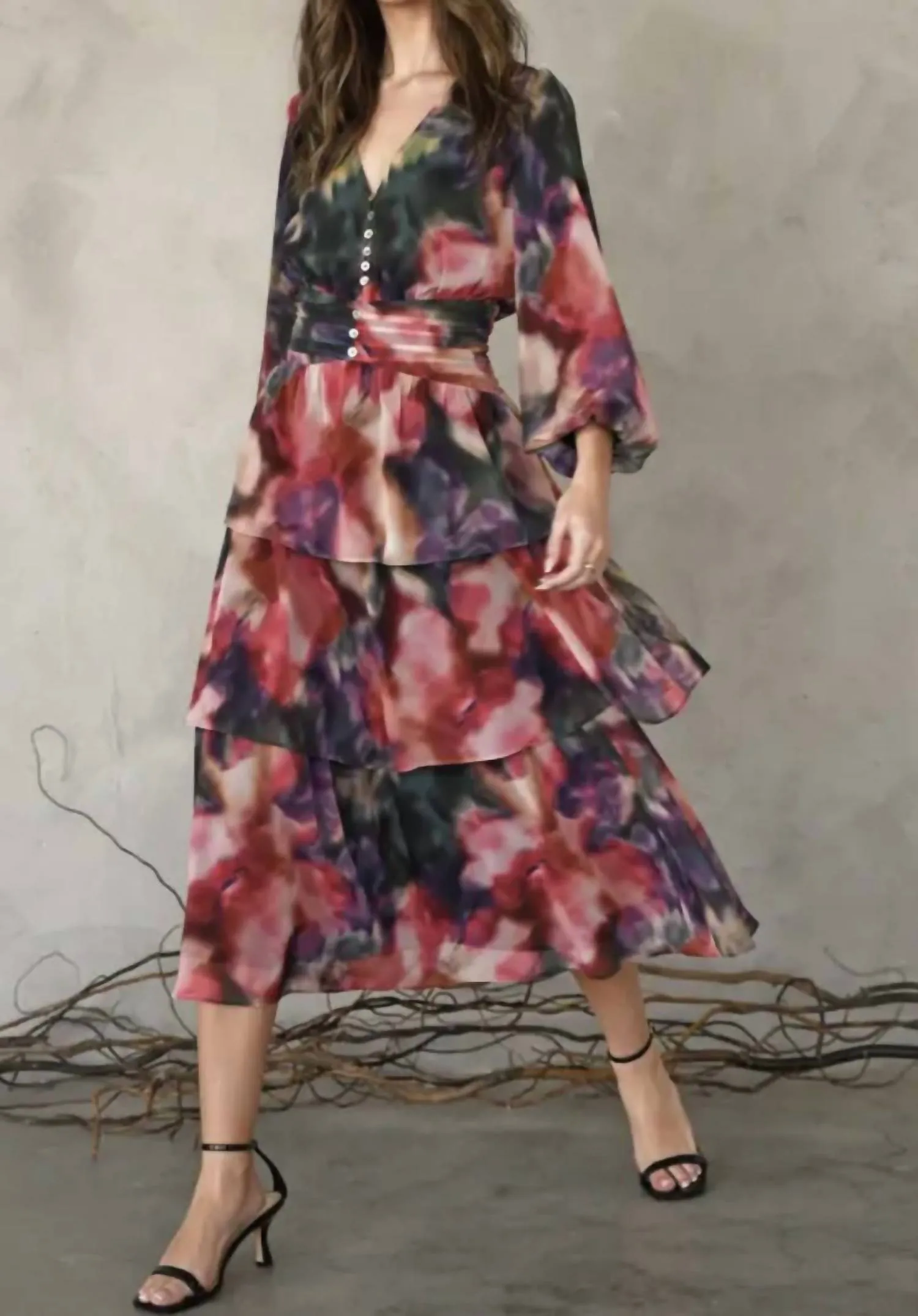 Adelyn Rae - Cherly Tiered Midi Dress