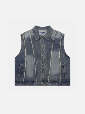 Aelfric Eden Fringe Washed Denim Vest