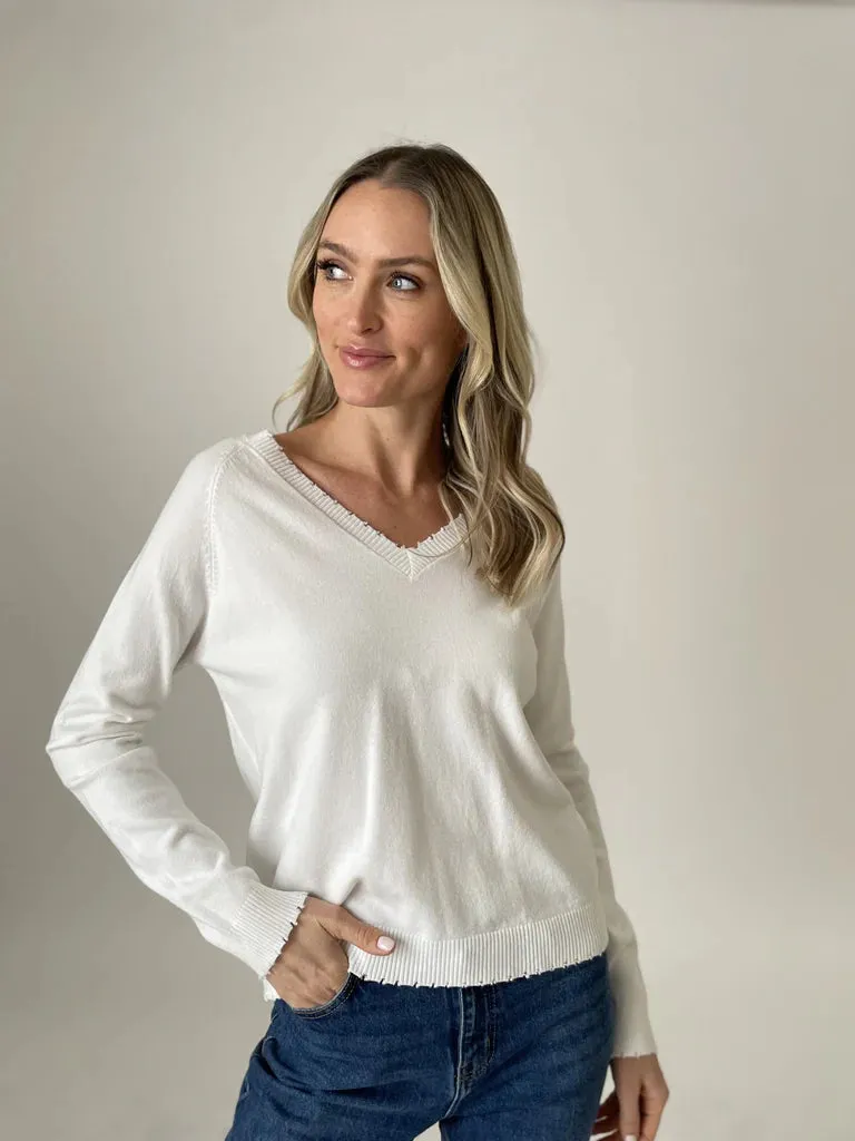 Andrea Distressed V-Neck
