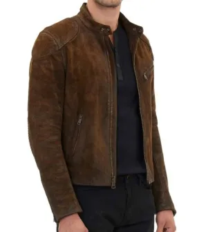 Arrow Season 3 Colton Haynes Cafe Racer Suede Jacket | Men Leather Jacket by The Jacket Seller