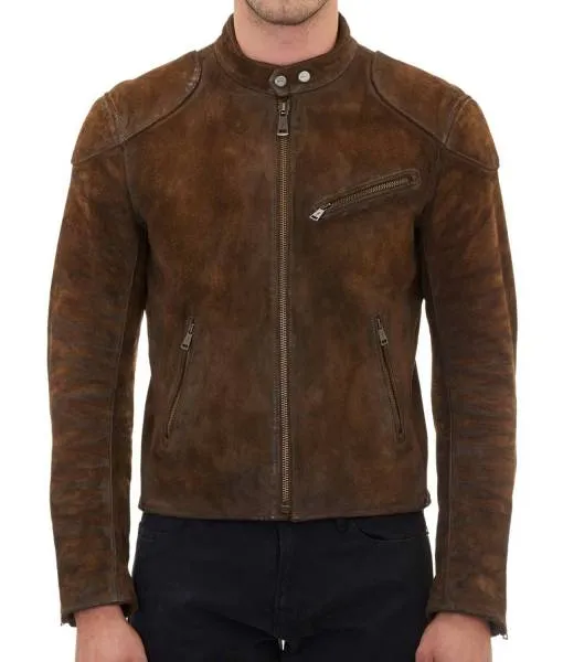 Arrow Season 3 Colton Haynes Cafe Racer Suede Jacket | Men Leather Jacket by The Jacket Seller