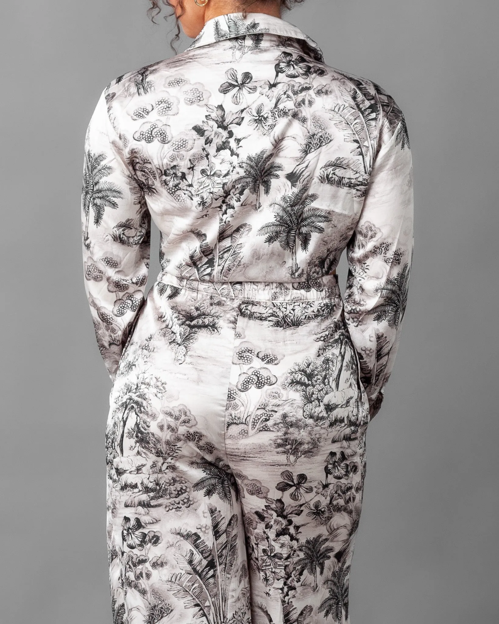 Bari Tropical Silky Palazzo Pants