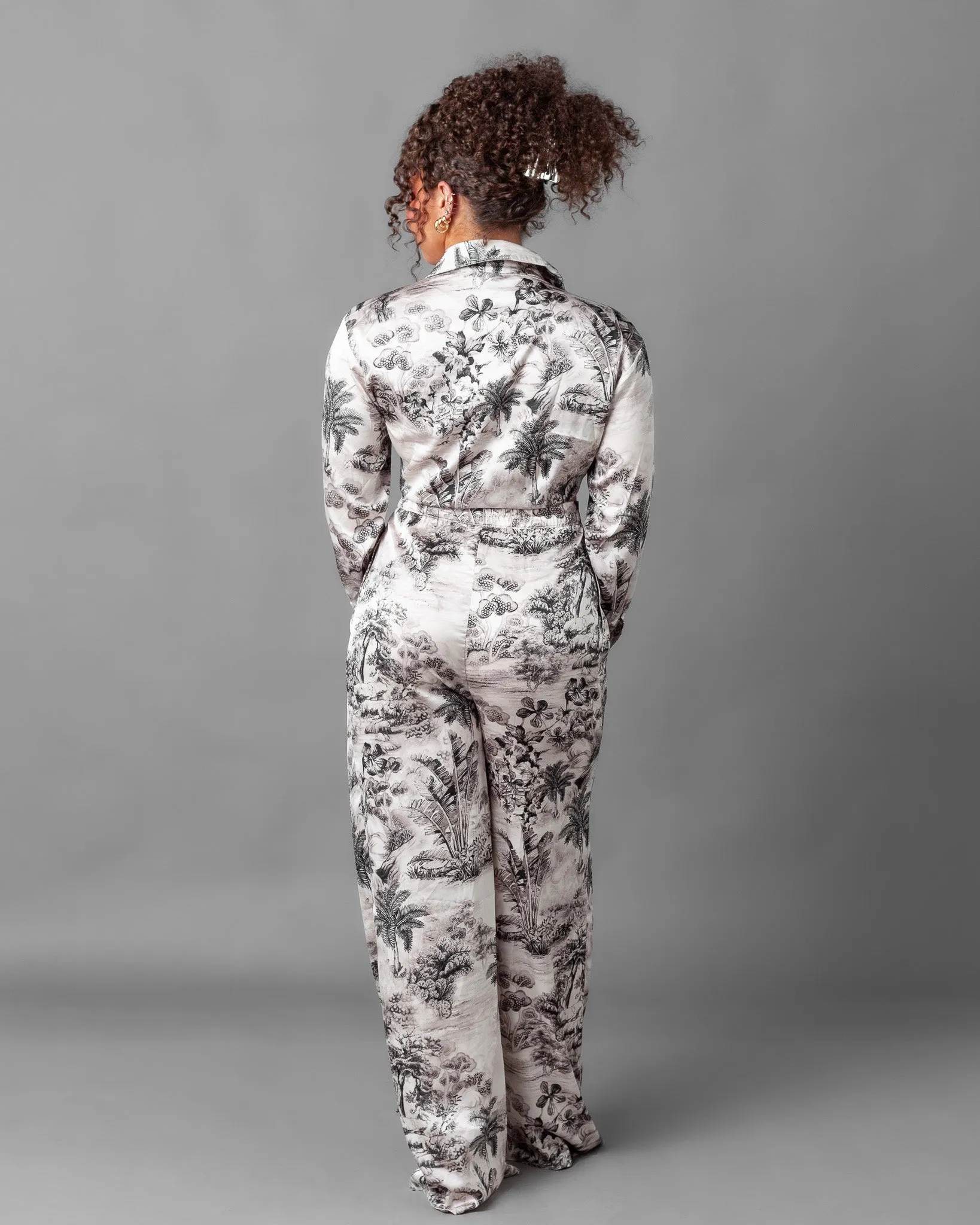 Bari Tropical Silky Palazzo Pants