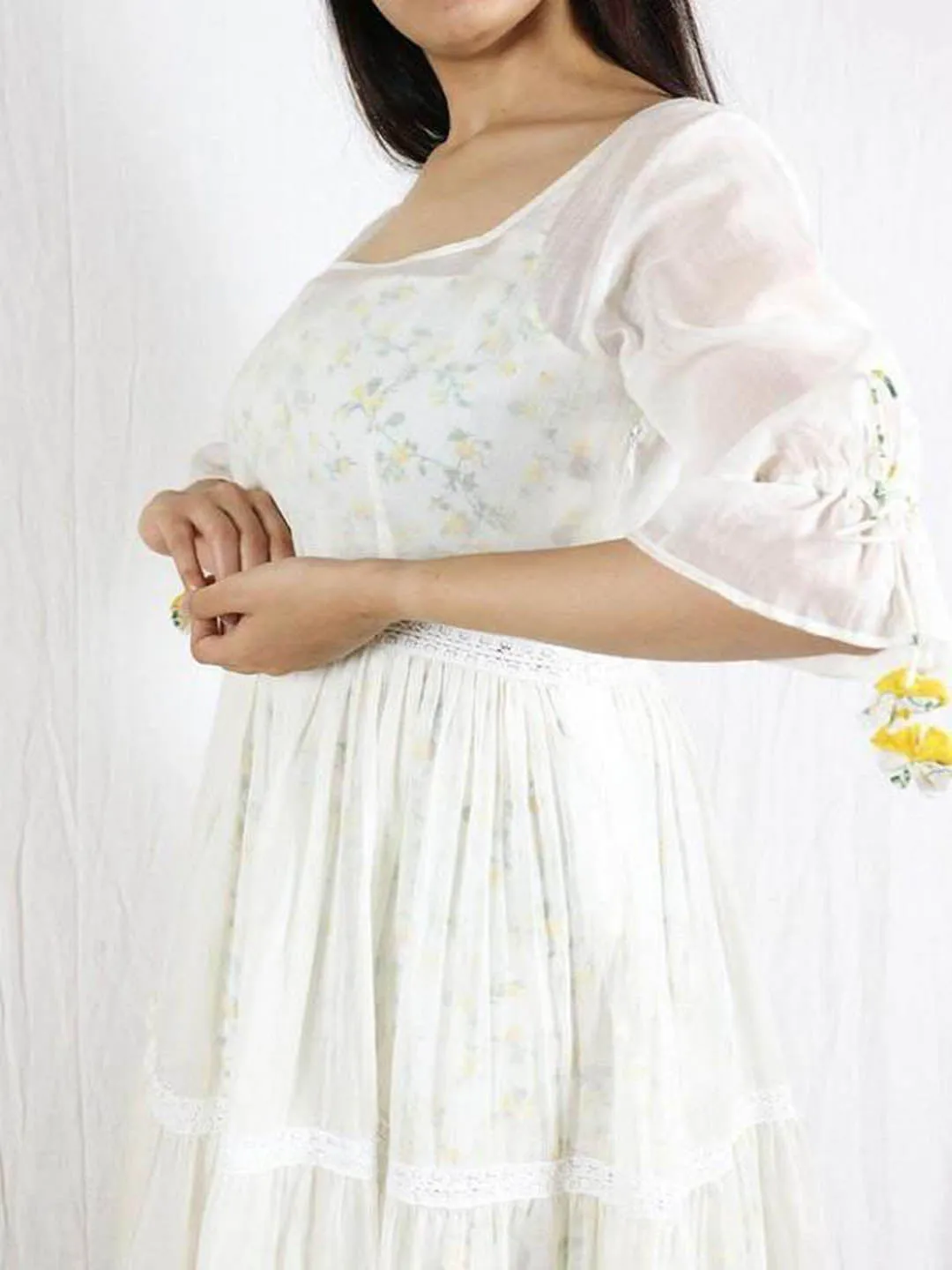 Basantah Tiered Dress (Printed Inner)