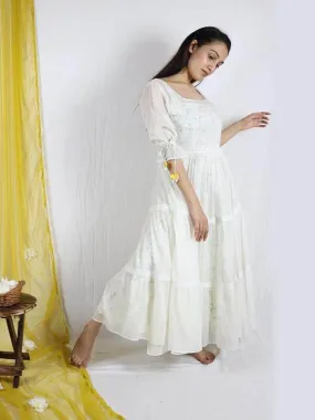 Basantah Tiered Dress (Printed Inner)