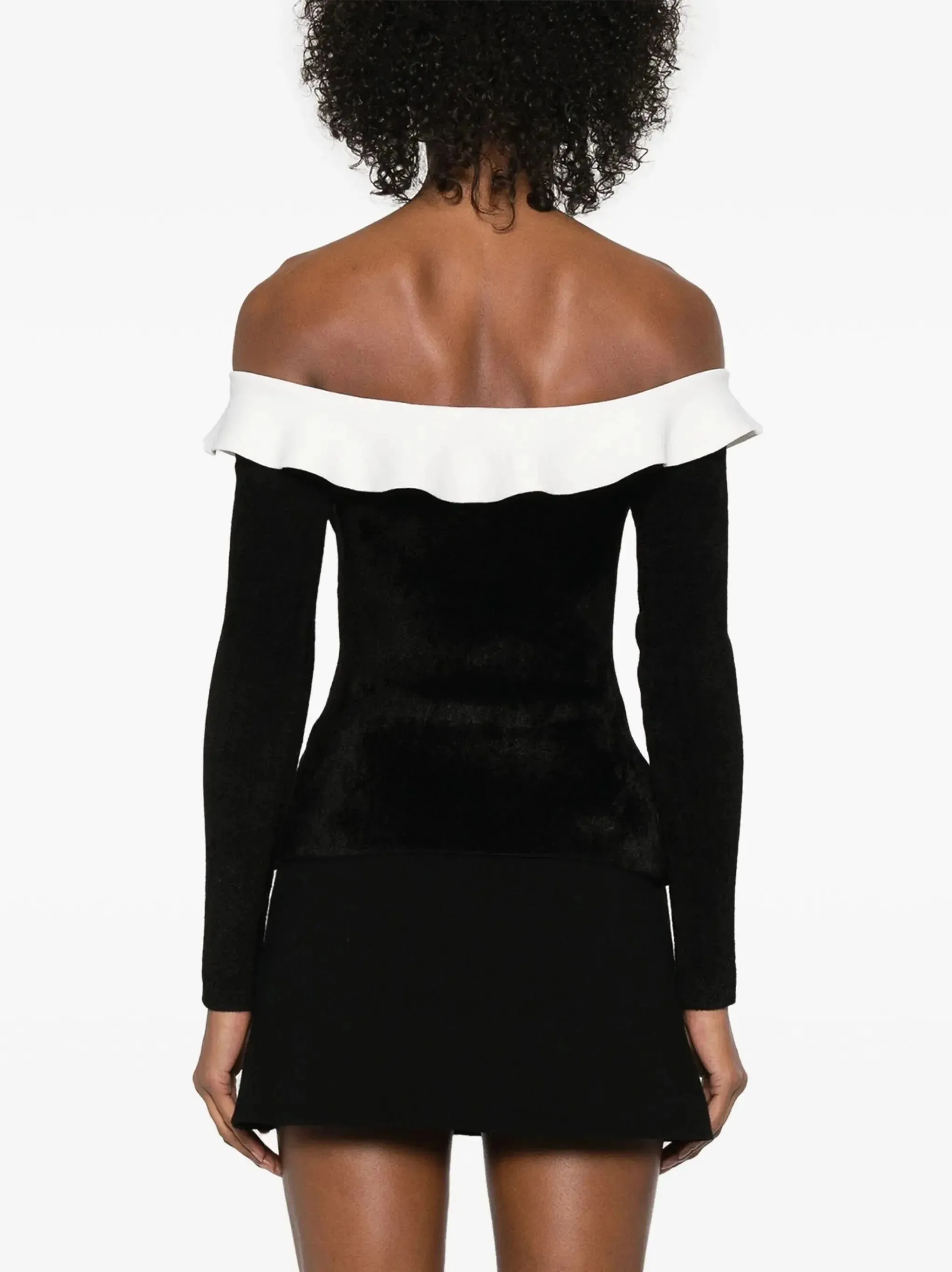Bicolor Off-Shoulder Knit Top