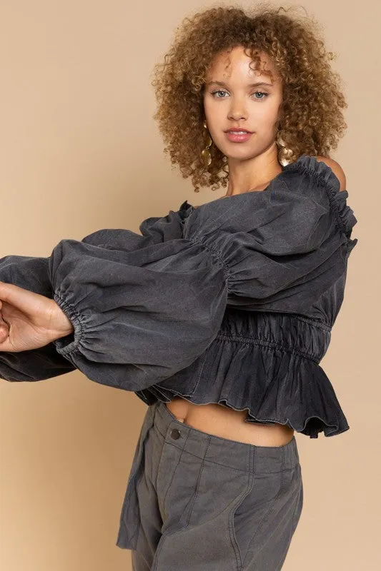 Black Off-shoulder Style Top