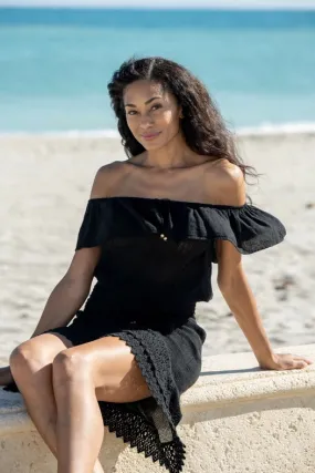 Bonita Black Off-Shoulder Top