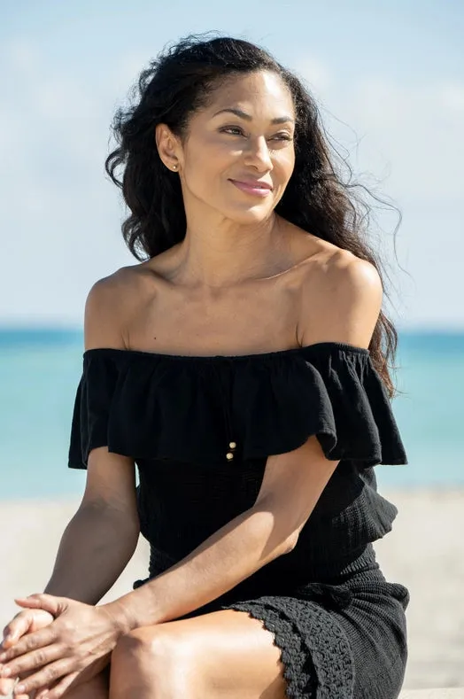 Bonita Black Off-Shoulder Top