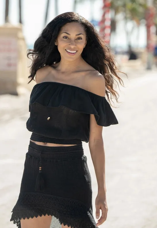 Bonita Black Off-Shoulder Top