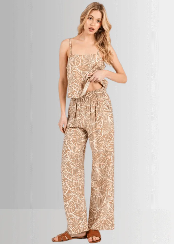 Breezy Tropical Print Pants