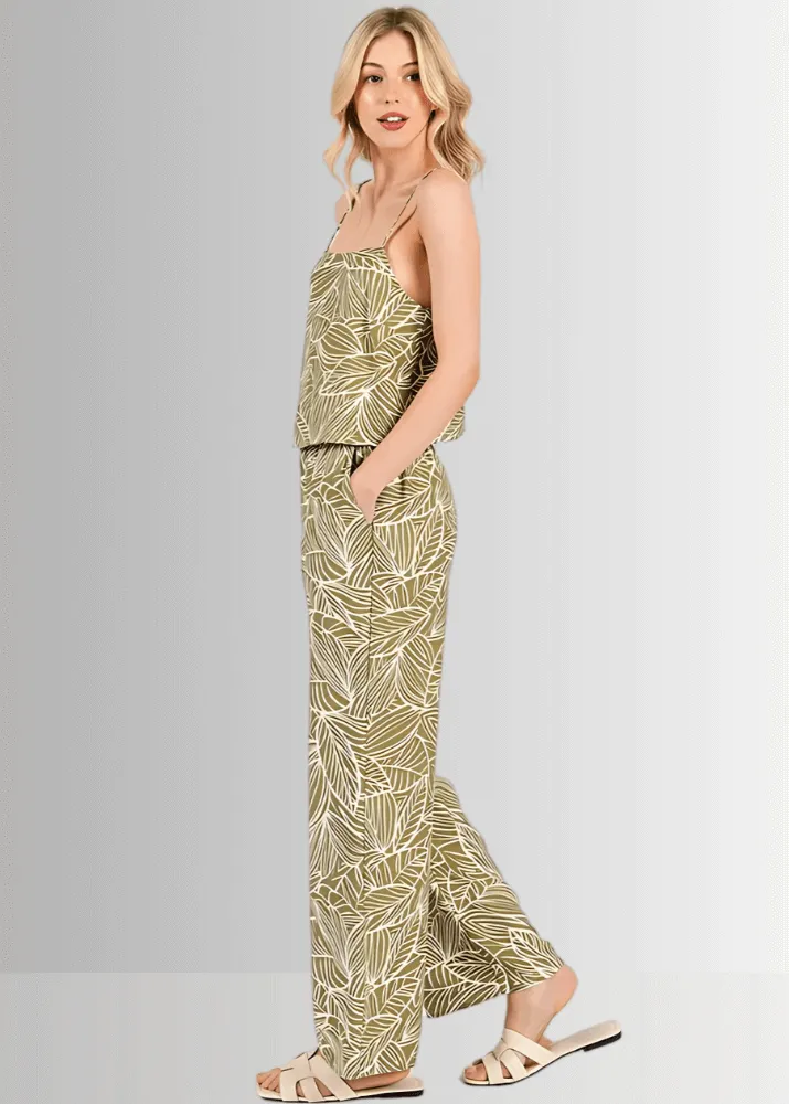 Breezy Tropical Print Pants