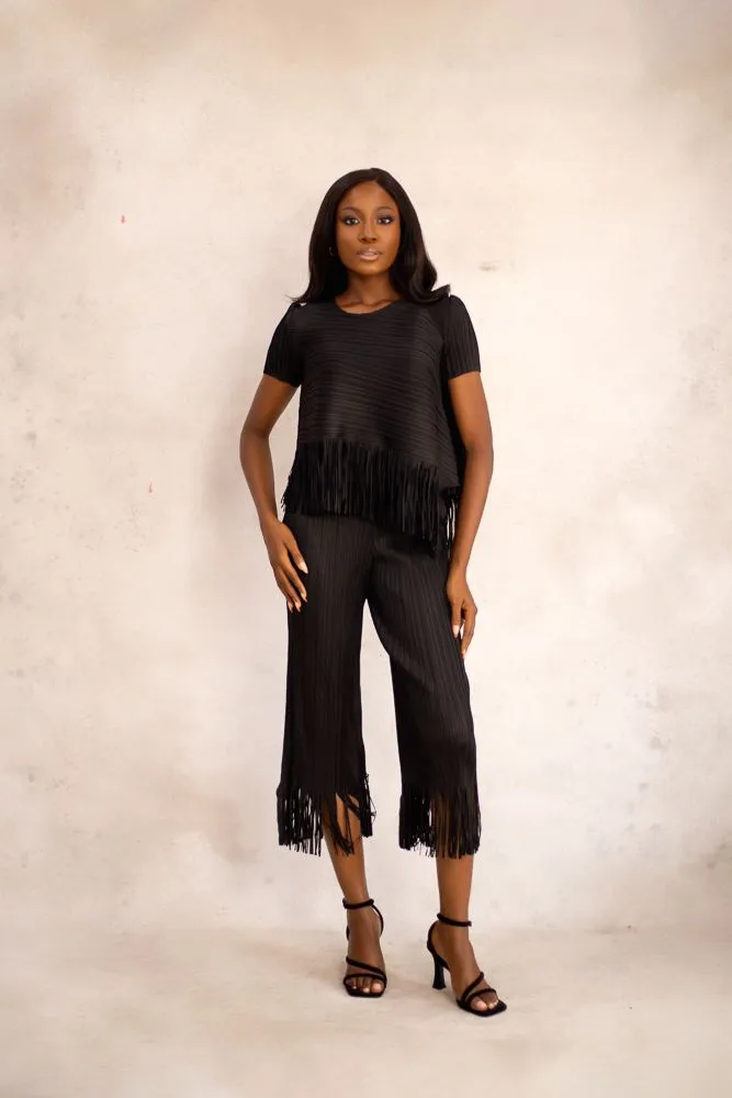 CALLIE ZUKI PANT SET - BLACK