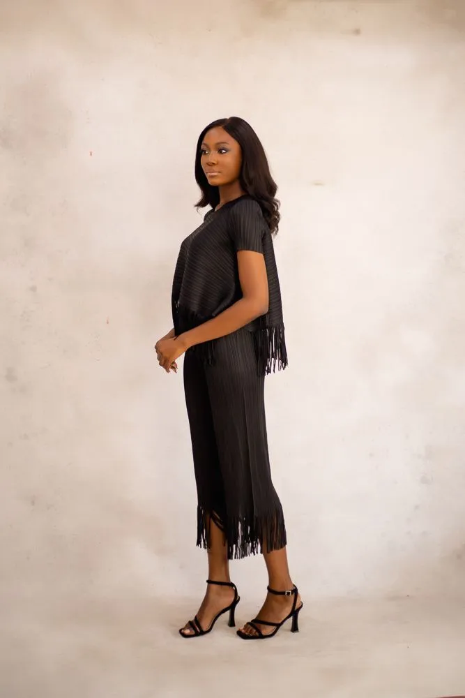 CALLIE ZUKI PANT SET - BLACK