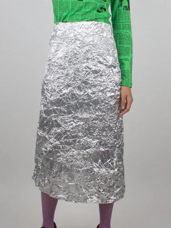 Chicmy-Solid Color A-line Skirts Bottoms