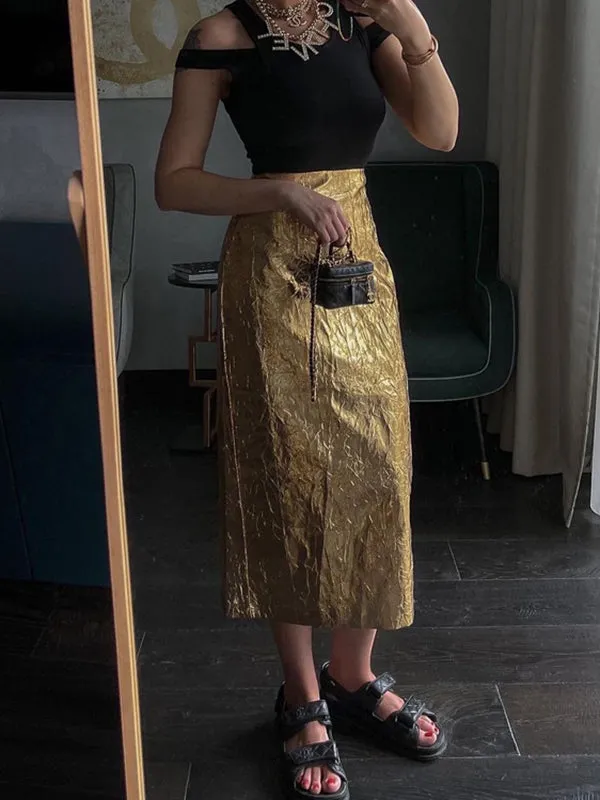 Chicmy-Solid Color A-line Skirts Bottoms