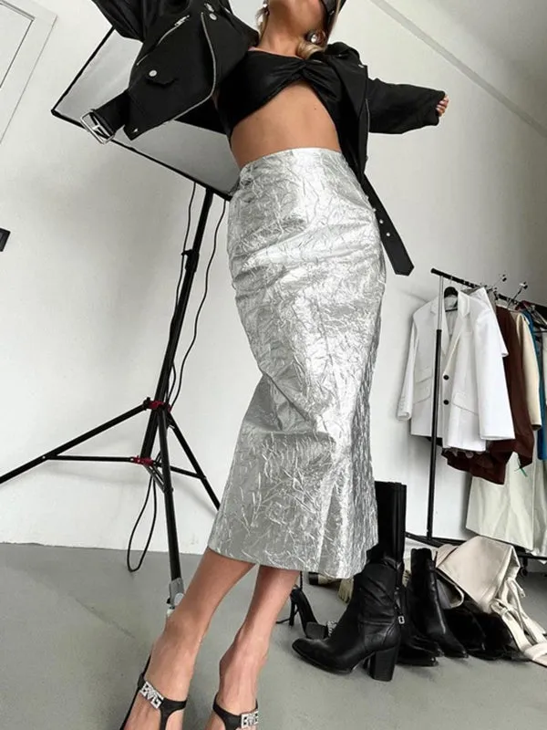 Chicmy-Solid Color A-line Skirts Bottoms