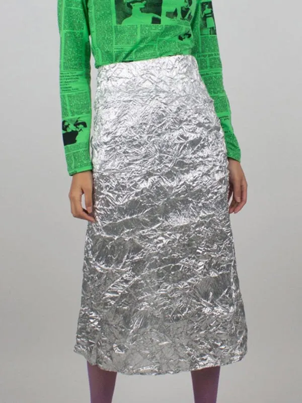 Chicmy-Solid Color A-line Skirts Bottoms