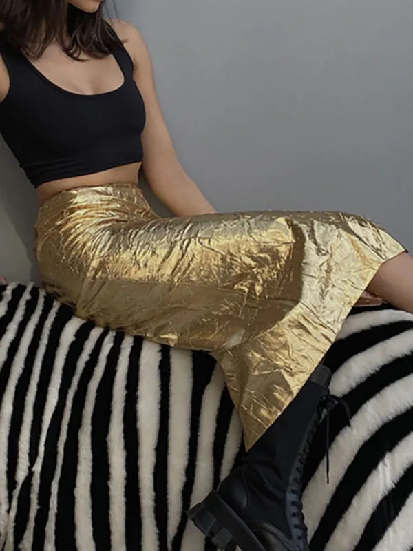 Chicmy-Solid Color A-line Skirts Bottoms
