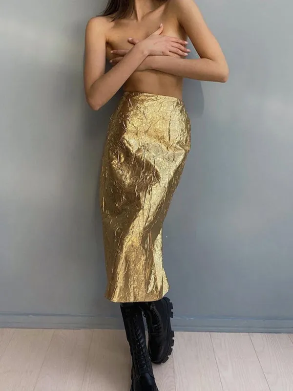 Chicmy-Solid Color A-line Skirts Bottoms