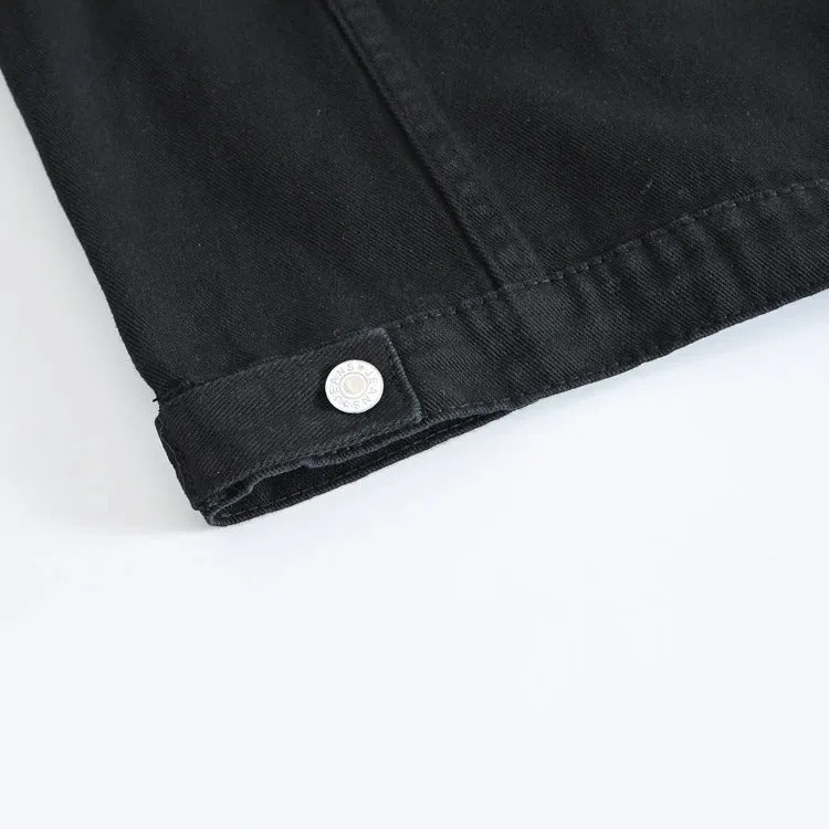 Classic Black Jeans Vest for Men in Rock Style / Slim Fringe Denim Waistcoat Sleeveless Top