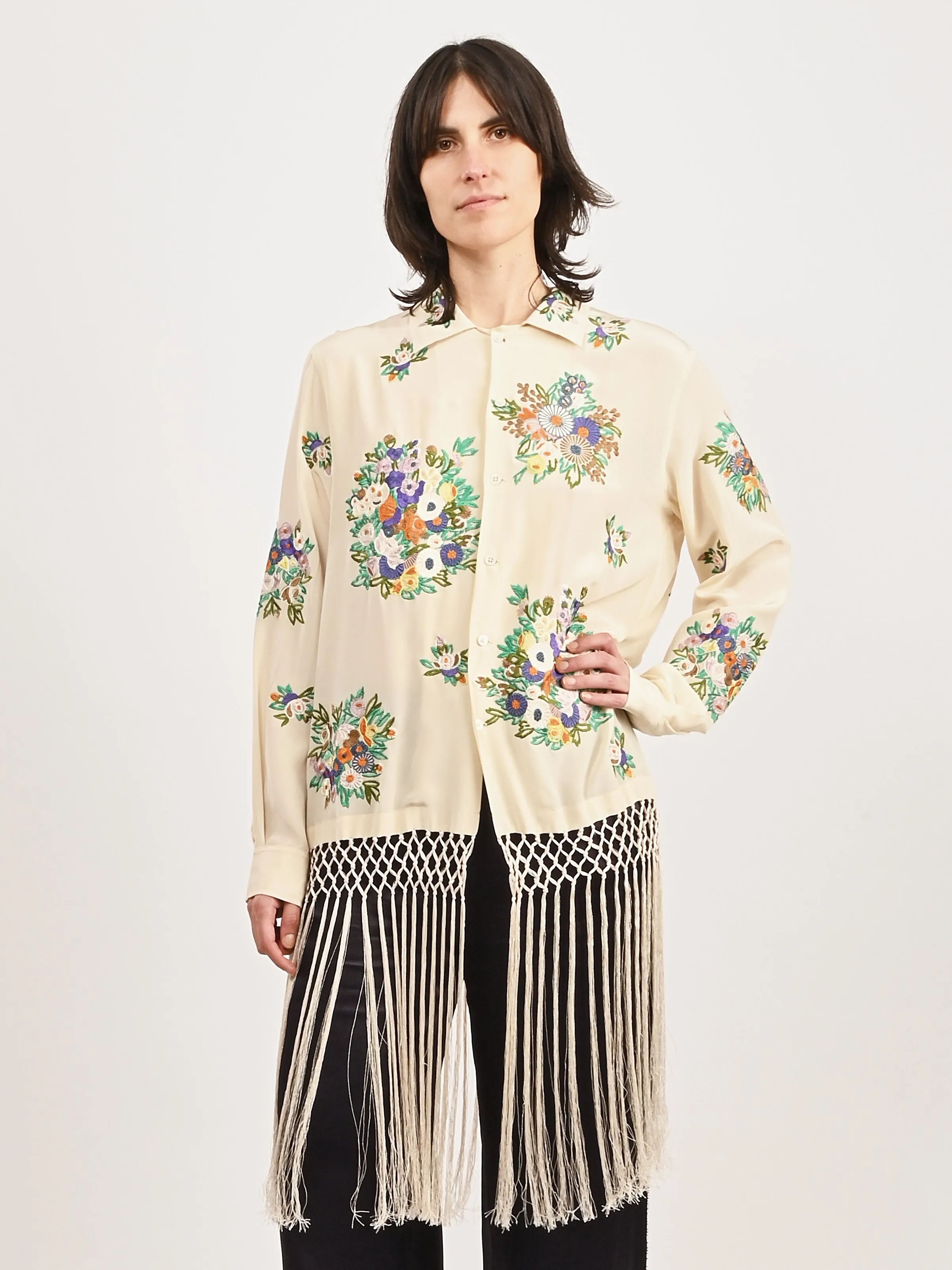Cream/Multi Flower Language Shirt