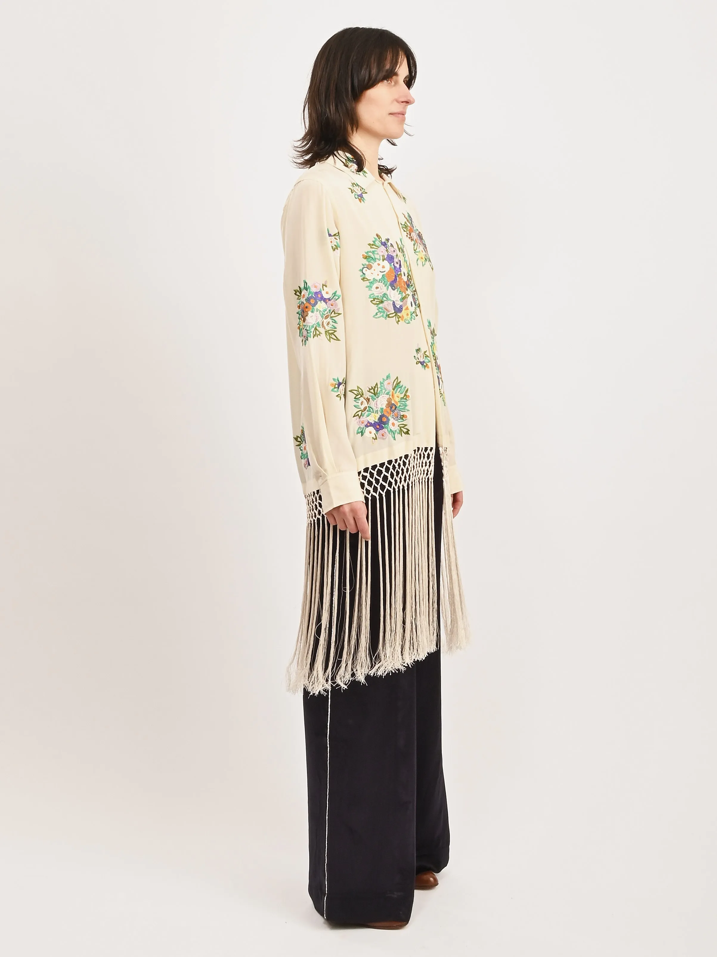 Cream/Multi Flower Language Shirt