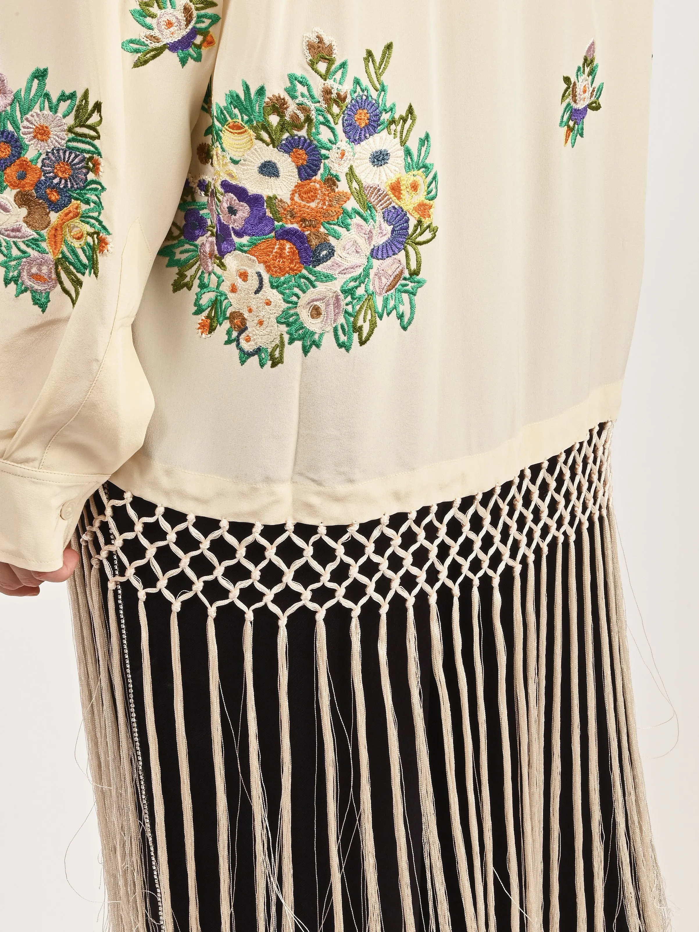 Cream/Multi Flower Language Shirt