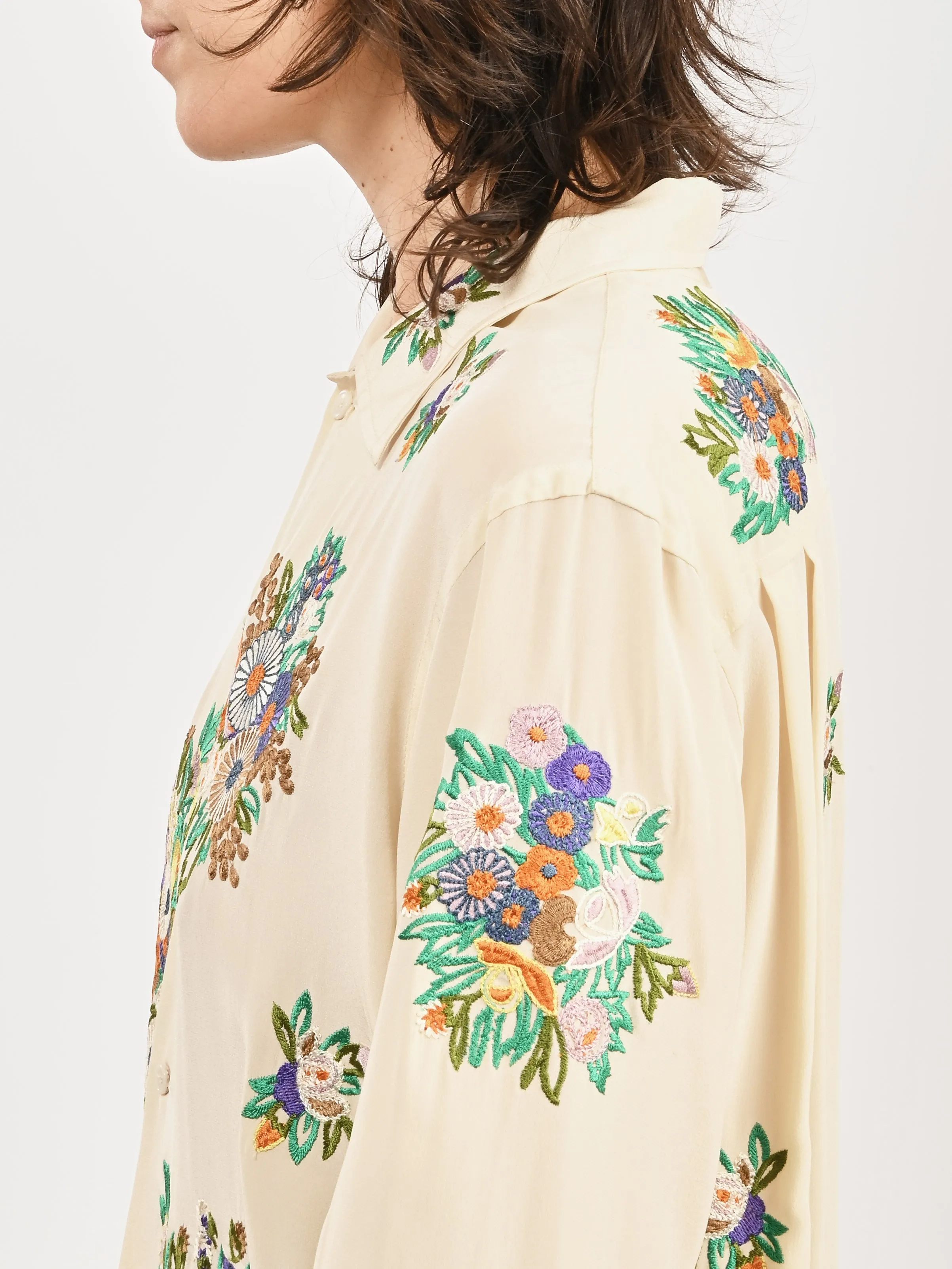Cream/Multi Flower Language Shirt