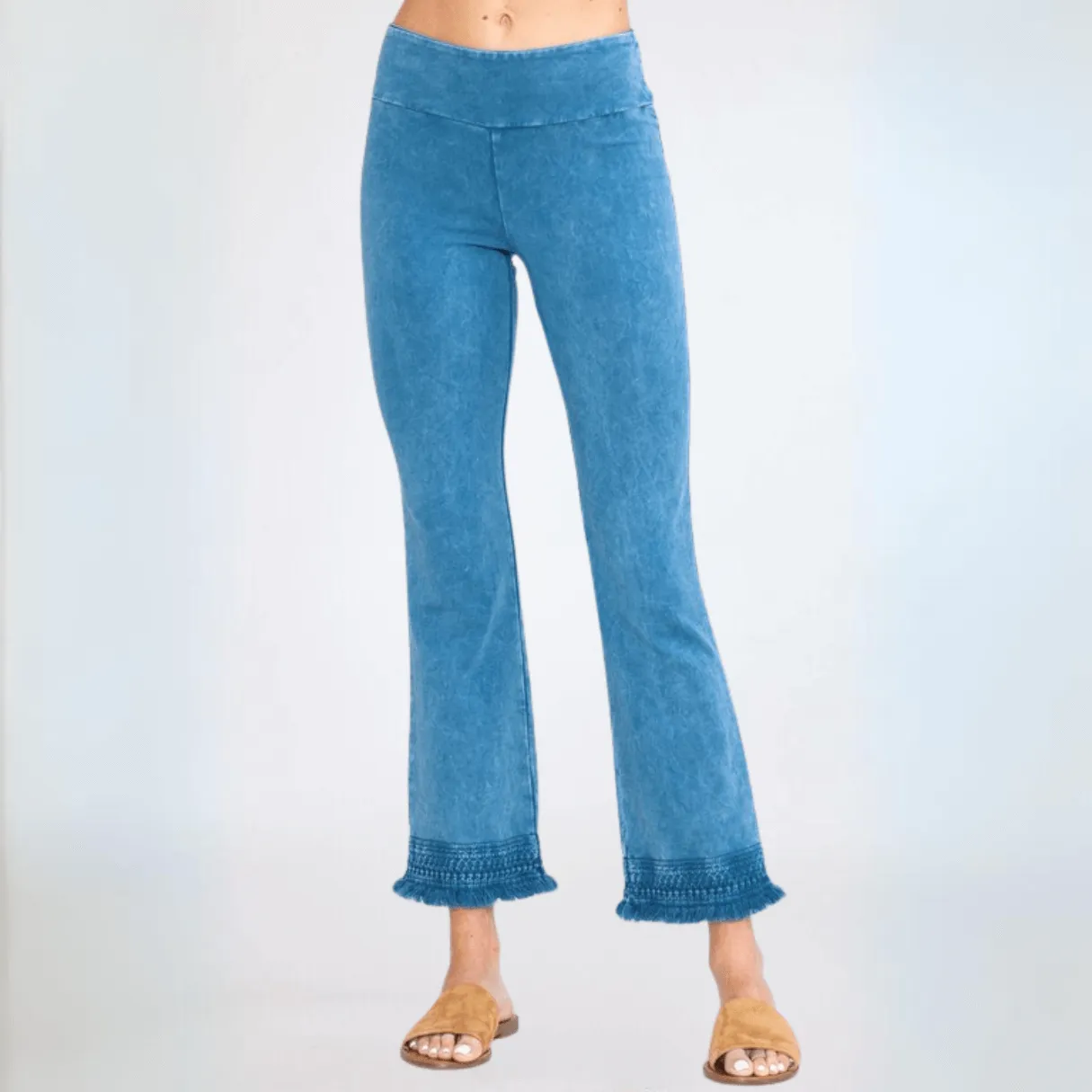 Crochet & Cropped Cotton Jeggings Made in USA