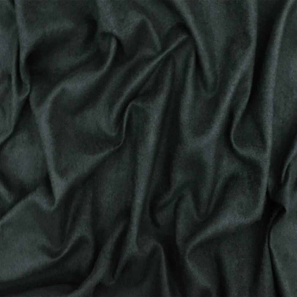 Dark Gray Solid Faux Suede Polyester Brushed Woven Fabric