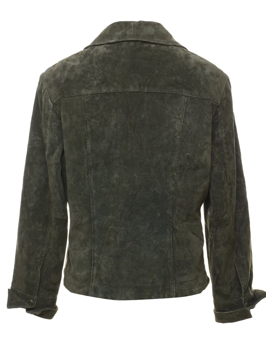 Dark Green Suede Jacket - L