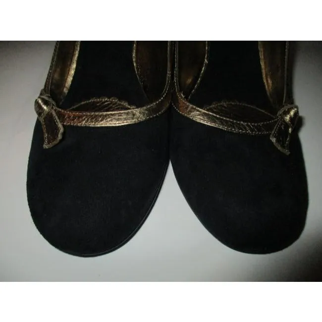 Enzo Angiolini Black Suede Slingback Round Toe Sandal Pumps Size Us
